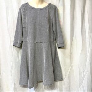 ModCloth Lace&Mesh Textured Black White Plus Dress